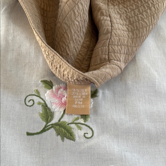 Kate Hill Tan Linen Silk Button-Down Blazer Jacket - Picture 6 of 7